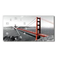 Wallmuralia Skleněné hodiny na stěnu Most San Francisco bílé 60x30 cm