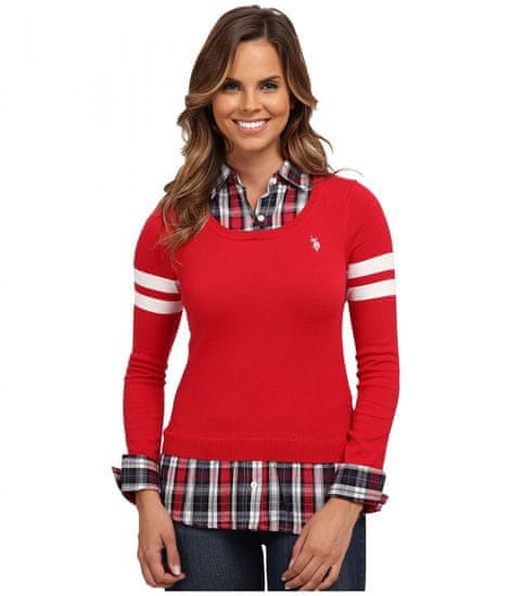 U.S. Polo Assn. U.S. Polo Assn. dáský svetr Plaid červený