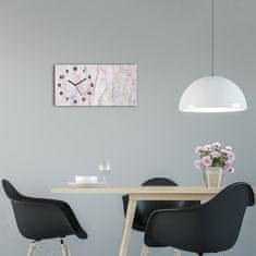 Wallmuralia Moderní skleněné hodiny na stěnu Mramor černé 60x30 cm