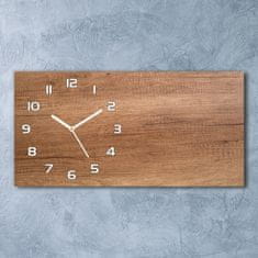 Wallmuralia Skleněné hodiny na stěnu tiché Dřevěné pozadí bílé 60x30 cm