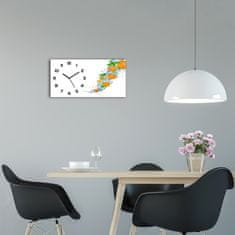 Wallmuralia Moderní skleněné hodiny na stěnu Pomeranče černé 60x30 cm