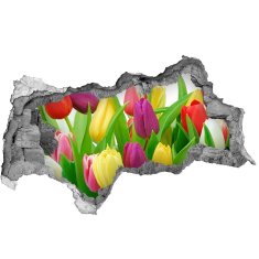 Wallmuralia Samolepící nálepka na zeď Barevné tulipány 115x88 cm