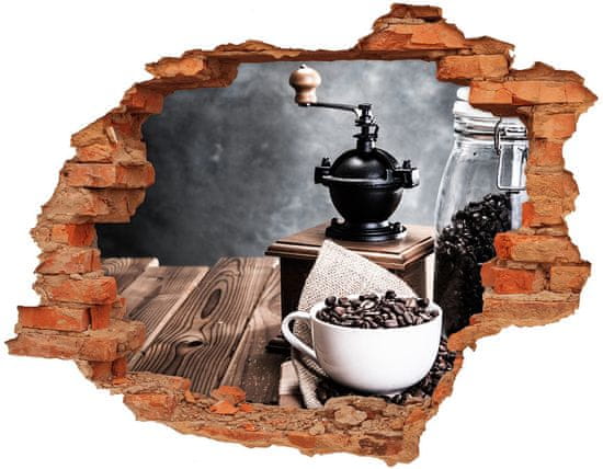 Wallmuralia Díra 3D foto tapeta nálepka Mlýnek na kávu