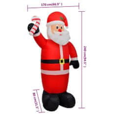 Greatstore Nafukovací Santa Claus s LED diodami 240 cm