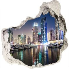 Wallmuralia Fototapeta díra na zeď 3D Dubaj noc 100x100 cm