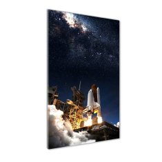 Wallmuralia Vertikální Fotoobraz na skle Startující raketa 50x100 cm 2 úchytky