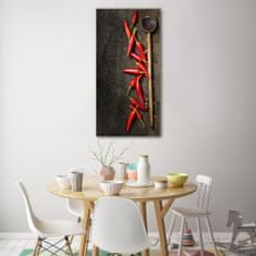 Wallmuralia Vertikální Foto obraz skleněný svislý Chilli papričky 50x100 cm 2 úchytky