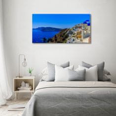 Wallmuralia Foto obraz skleněný horizontální Santorini Řecko 100x50 cm 4 úchytky