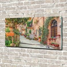 Wallmuralia Foto obraz sklo tvrzené Italské uličky 100x50 cm 2 úchytky