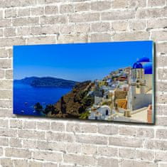 Wallmuralia Foto obraz skleněný horizontální Santorini Řecko 100x50 cm 4 úchytky