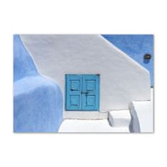 Wallmuralia Foto obraz sklo tvrzené Santorini Řecko 100x70 cm 2 úchytky