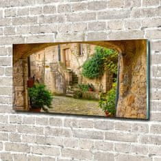 Wallmuralia Moderní skleněný obraz z fotografie Italské uličky 140x70 cm 4 úchytky