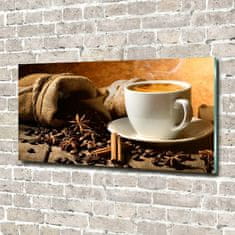 Wallmuralia Foto obraz skleněný horizontální Káva a koření 100x50 cm 4 úchytky