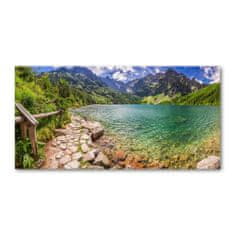 Wallmuralia Fotoobraz na skle Mořské oko Tatry 120x60 cm 2 úchytky