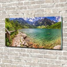 Wallmuralia Fotoobraz na skle Mořské oko Tatry 120x60 cm 2 úchytky