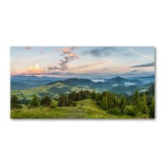 Wallmuralia Foto obraz skleněný horizontální Panorama Pienin 125x50 cm 4 úchytky