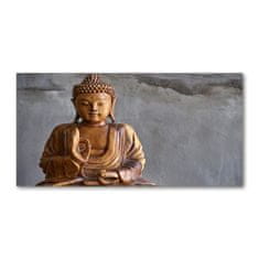 Wallmuralia Foto obraz fotografie na skle Dřevěný budha 100x70 cm 2 úchytky