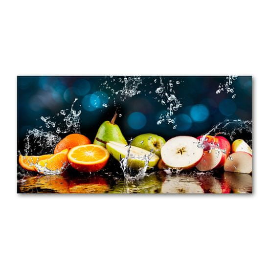 Wallmuralia Foto obraz skleněný horizontální Ovoce a voda 2 úchytky
