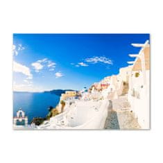 Wallmuralia Foto obraz skleněný horizontální Santorini Řecko 100x70 cm 2 úchytky