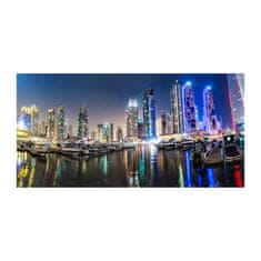 Wallmuralia Foto obraz skleněný horizontální Noční Dubai 125x50 cm 2 úchytky