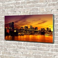 Wallmuralia Foto obraz sklo tvrzené Brooklynský most 140x70 cm 4 úchytky