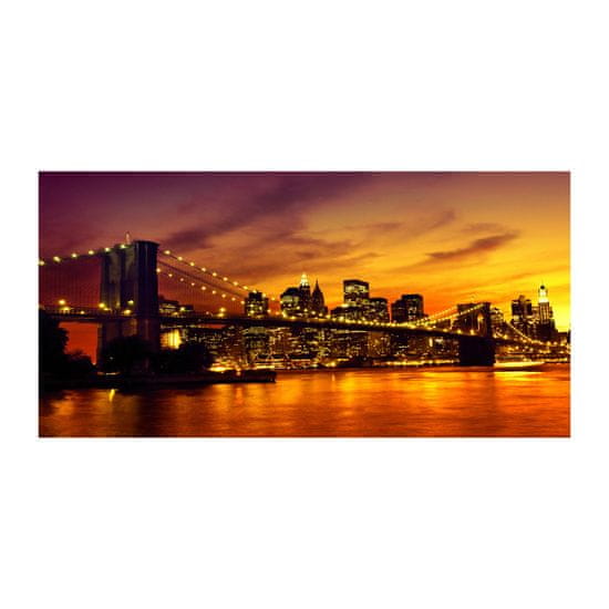 Wallmuralia Foto obraz sklo tvrzené Brooklynský most 4 úchytky