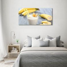 Wallmuralia Foto obraz sklo tvrzené Banánový koktejl 120x60 cm 4 úchytky