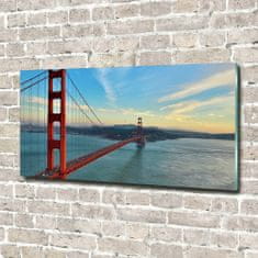 Wallmuralia Foto-obraz fotografie na skle Most San Francisco 100x50 cm 2 úchytky