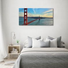 Wallmuralia Foto-obraz fotografie na skle Most San Francisco 100x50 cm 2 úchytky