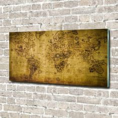 Wallmuralia Foto-obrah sklo tvrzené Stará mapa světa 120x60 cm 2 úchytky