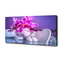 Wallmuralia Foto obraz canvas Orchidej a srdce 125x50 cm