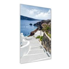 Wallmuralia Vertikální Foto obraz skleněný svislý Santorini Řecko 50x125 cm 4 úchytky