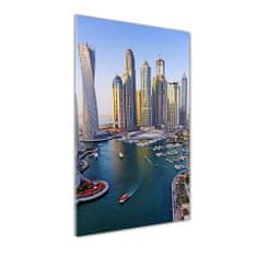 Wallmuralia Vertikální Foto obraz sklo tvrzené Zátoka Dubaj 70x140 cm 2 úchytky