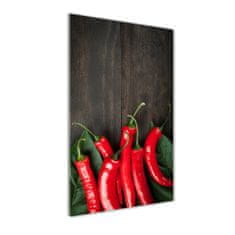 Wallmuralia Vertikální Foto obraz skleněný svislý Chilli papričky 50x125 cm 2 úchytky