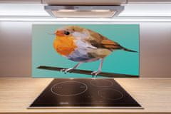 Wallmuralia Dekorační panel sklo Červenka obecná pták 100x50 cm
