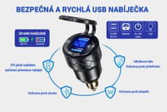 SEFIS 2x USB zásuvka - nabíječka DIN HELLA QC 3.0 USB-A 