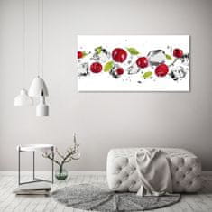 Wallmuralia Foto obraz skleněný horizontální Višně a voda 125x50 cm 4 úchytky