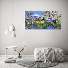 Wallmuralia Fotoobraz na skle Jarní příroda 125x50 cm 2 úchytky