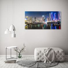 Wallmuralia Foto obraz skleněný horizontální Noční Dubai 125x50 cm 2 úchytky