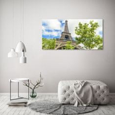 Wallmuralia Foto obraz fotografie na skle Eiffelova věž Paříž 125x50 cm 4 úchytky