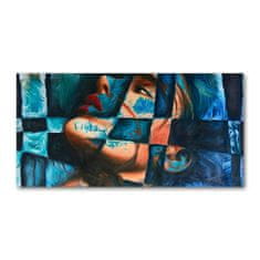 Wallmuralia Foto obraz sklo tvrzené Žena abstrakce 100x50 cm 2 úchytky
