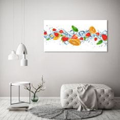 Wallmuralia Foto obraz skleněný horizontální Ovoce s ledem 125x50 cm 4 úchytky