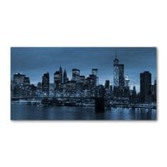 Wallmuralia Foto obraz fotografie na skle New York noc 120x60 cm 2 úchytky