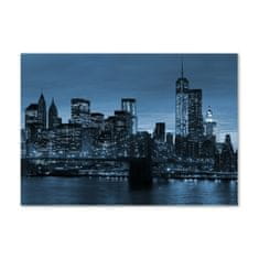 Wallmuralia Foto obraz fotografie na skle New York noc 100x70 cm 4 úchytky