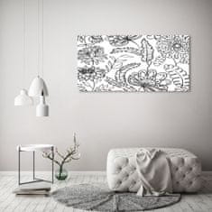 Wallmuralia Foto-obraz fotografie na skle Květinový vzor 125x50 cm 4 úchytky