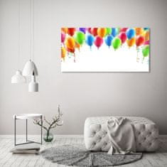 Wallmuralia Foto obraz sklo tvrzené Barevné balony 125x50 cm 4 úchytky