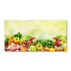 Wallmuralia Fotoobraz na skle Ovoce a zelenina 100x70 cm 4 úchytky