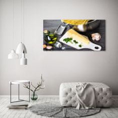 Wallmuralia Foto obraz skleněný horizontální Těstoviny s česnekem 125x50 cm 2 úchytky