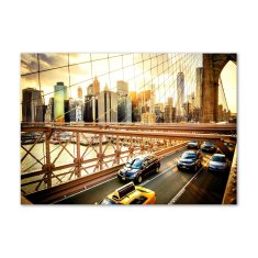 Wallmuralia Foto obraz skleněný horizontální Brooklynský most 100x70 cm 2 úchytky