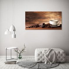 Wallmuralia Foto obraz fotografie na skle Káva a čokoláda 125x50 cm 2 úchytky